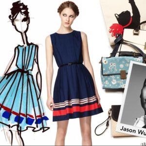 NWT Jason Wu for Target navy blue poplin dress